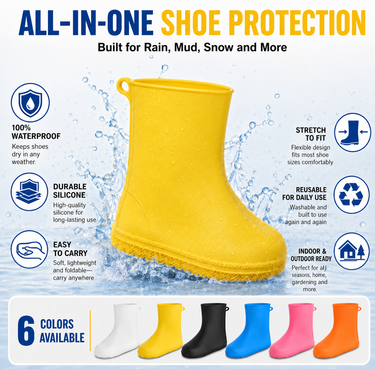 Waterproof Anti-Slip Rain Shoe Covers