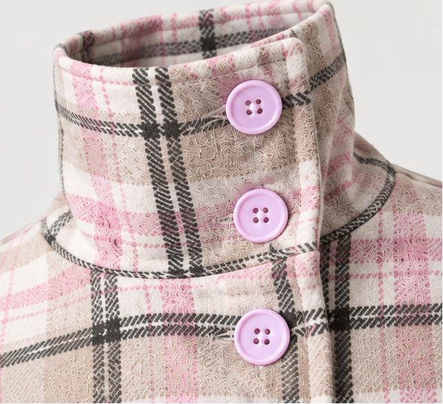 Rosewood Tartan Collared Jacket