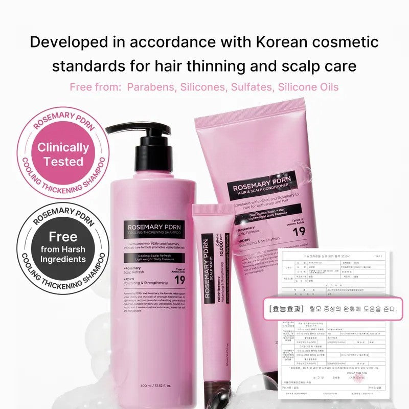 Rosemary PDRN Hair Care Set with Biotin and Caffeine for Fuller Hair