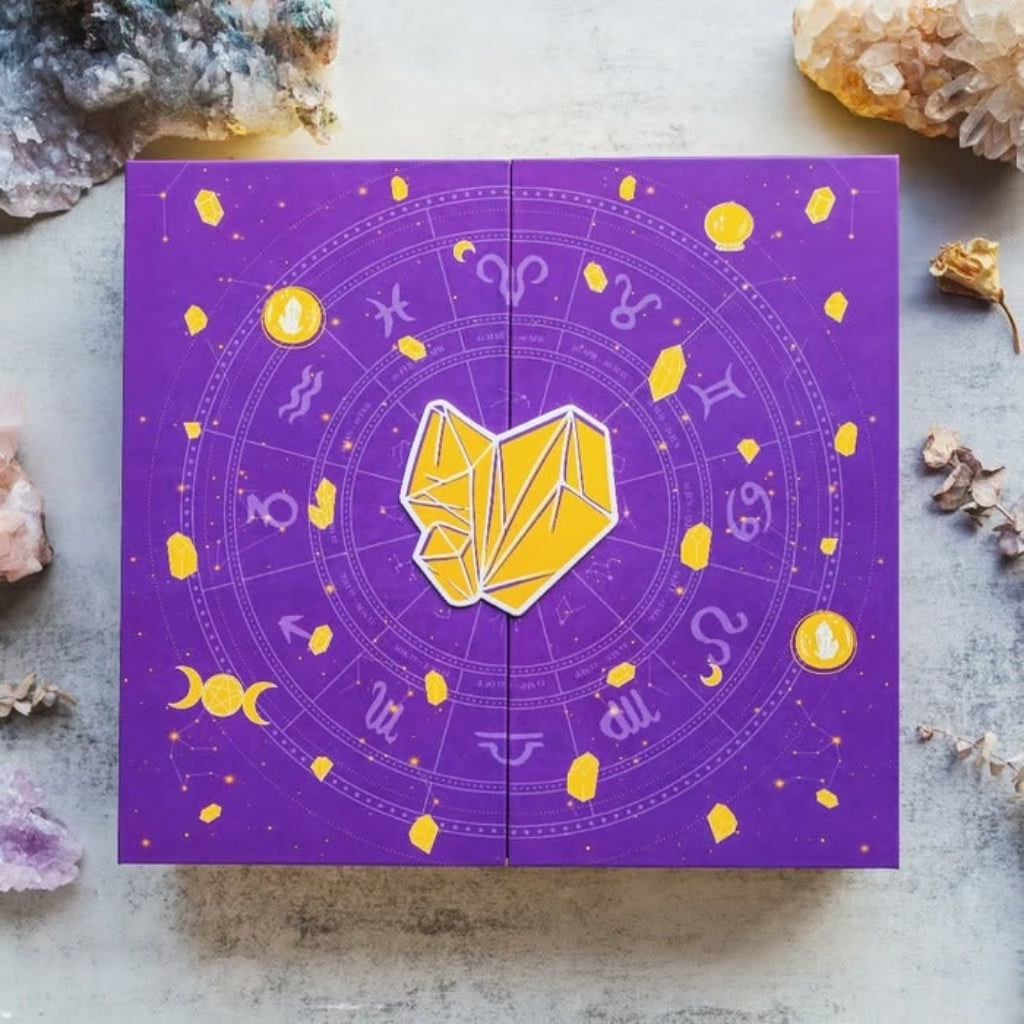 Halloween Crystal Advent Calendar with 24 Gemstone Compartments