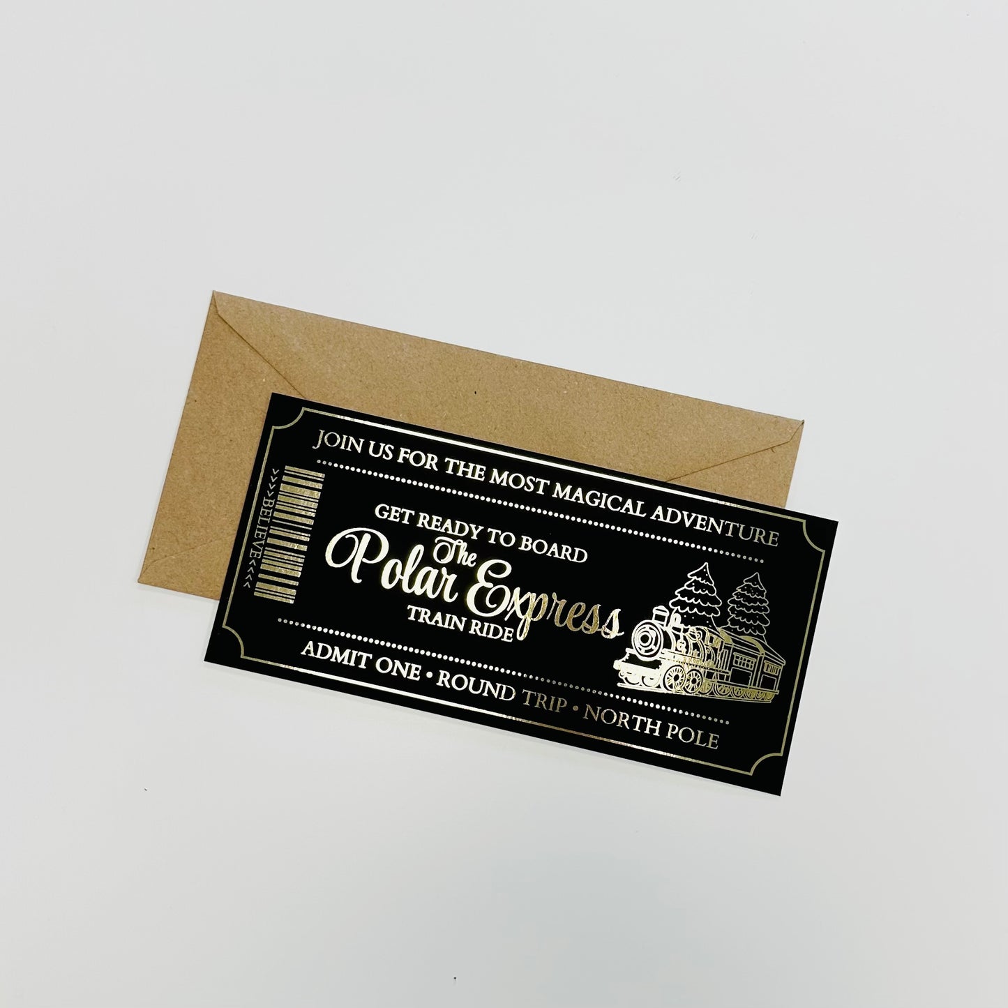 Polar Express Gold Foiled Ticket (Black)