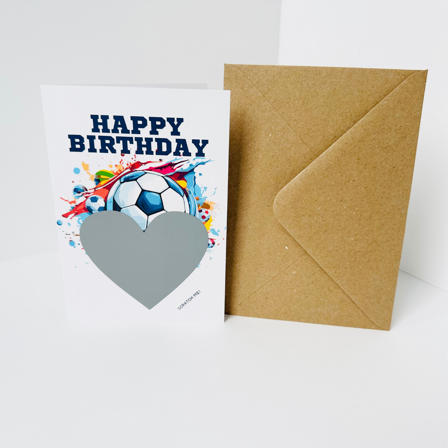 Birthday DIY Scratch Reveal Card - Football