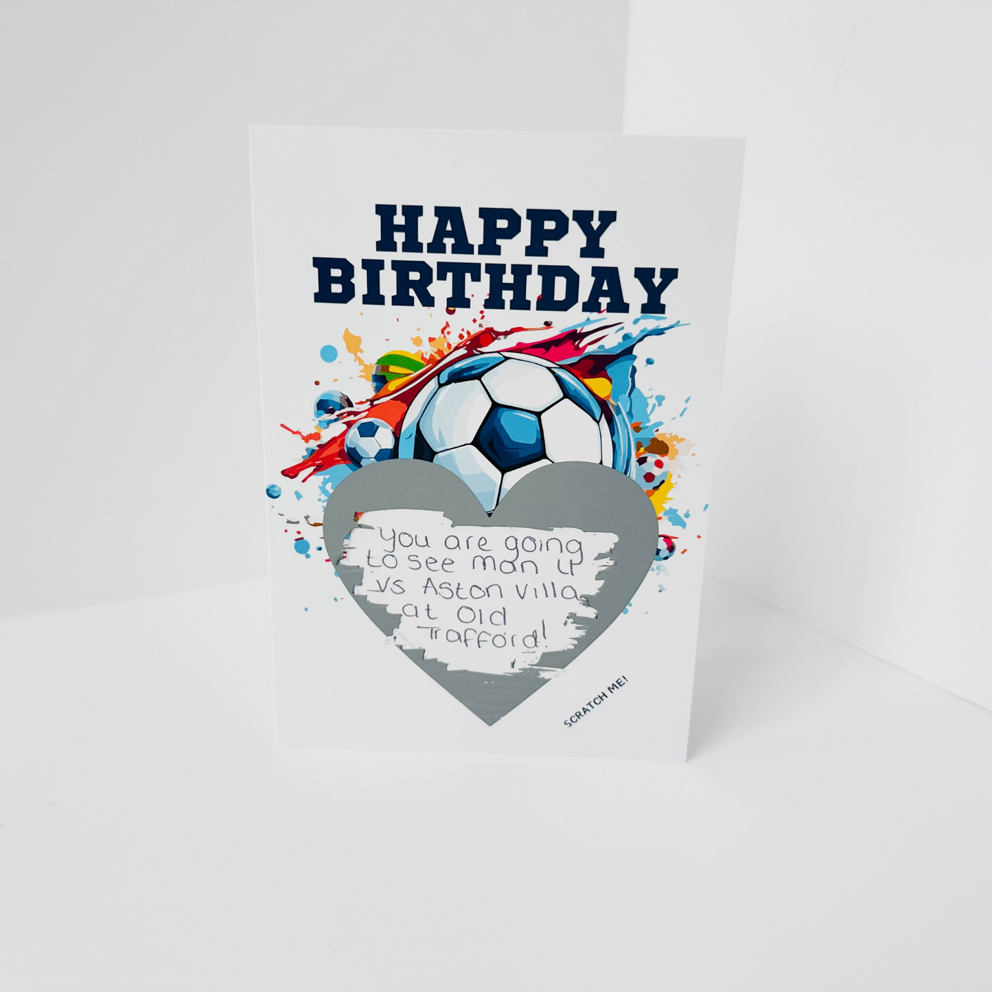 Birthday DIY Scratch Reveal Card - Football