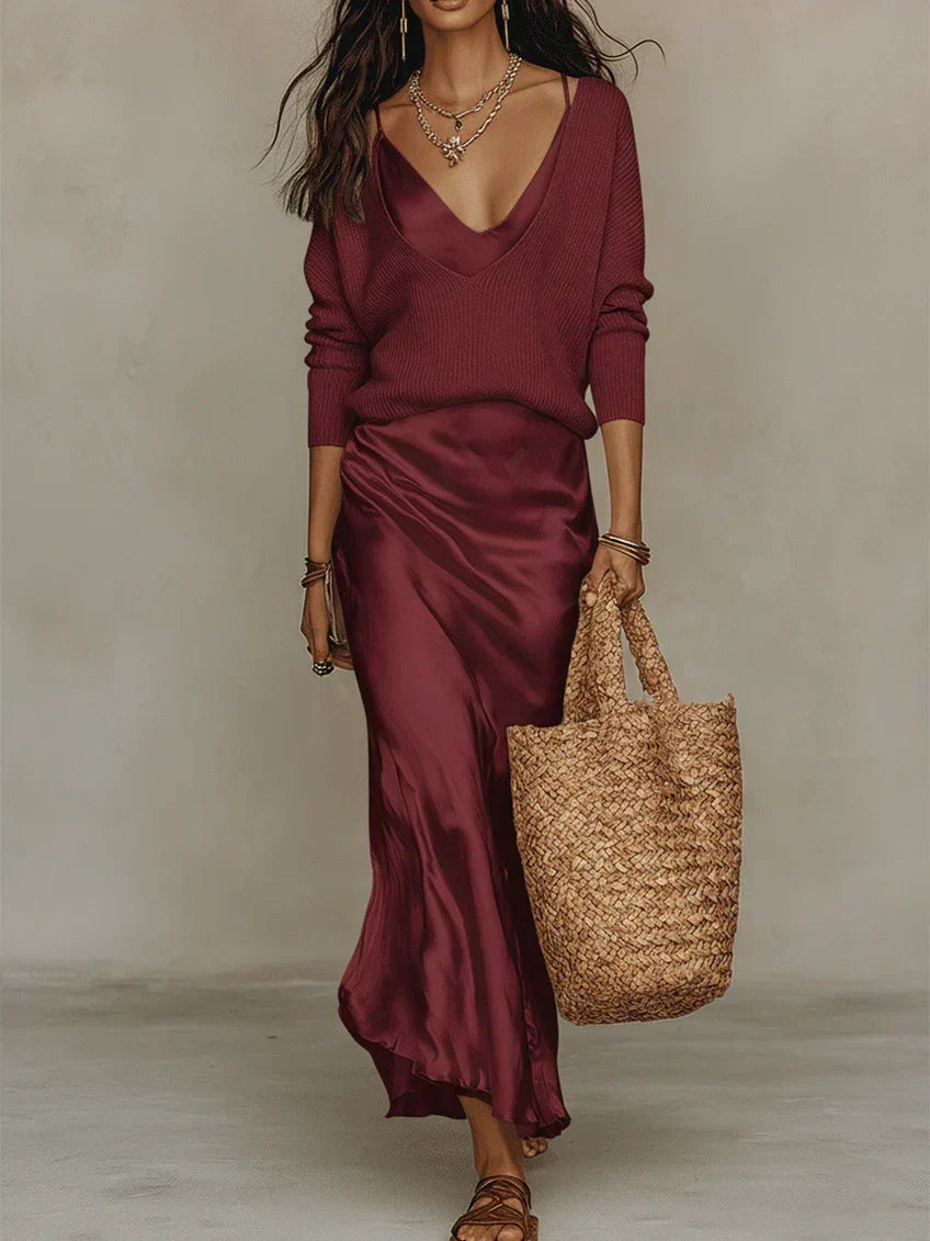 Slip Dress & Knit Set