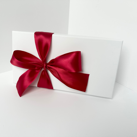 White Luxury Gift Box and Red Ribbon (DL)