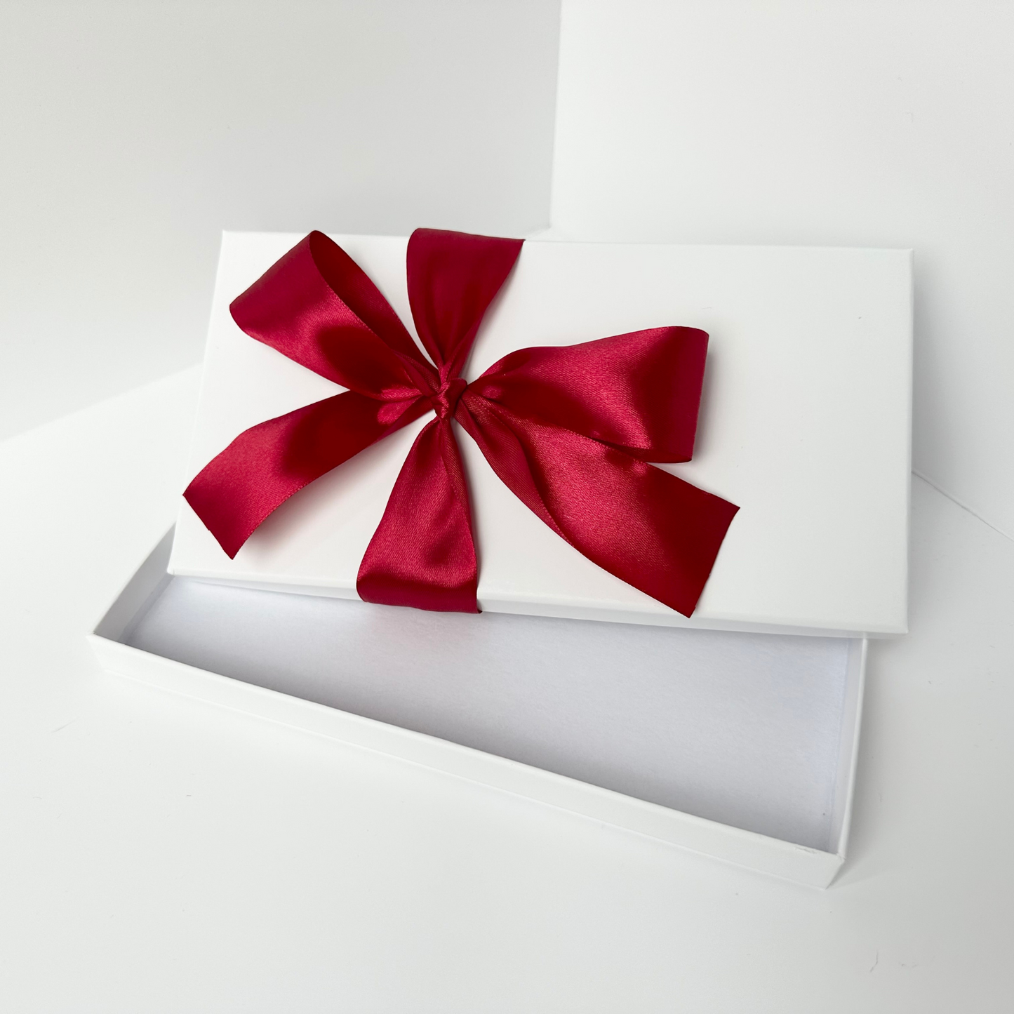 White Luxury Gift Box and Red Ribbon (DL)