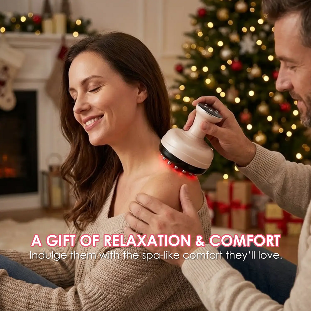 3 in 1 Electric Handheld Body Massager with Heat & Vibration