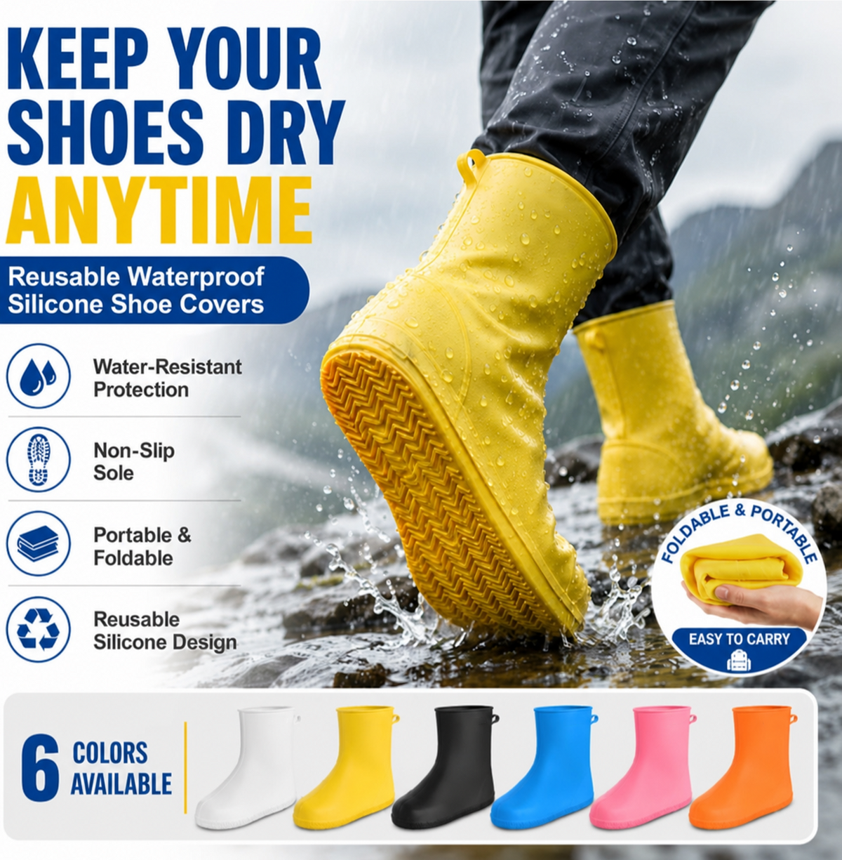 Waterproof Anti-Slip Rain Shoe Covers