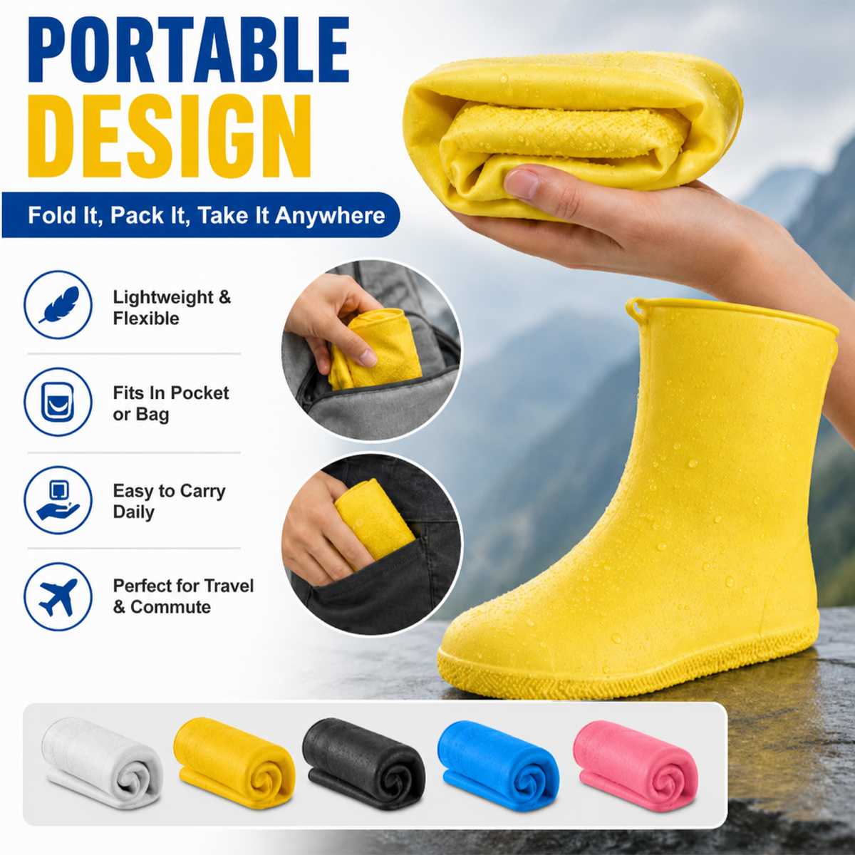 Waterproof Anti-Slip Rain Shoe Covers