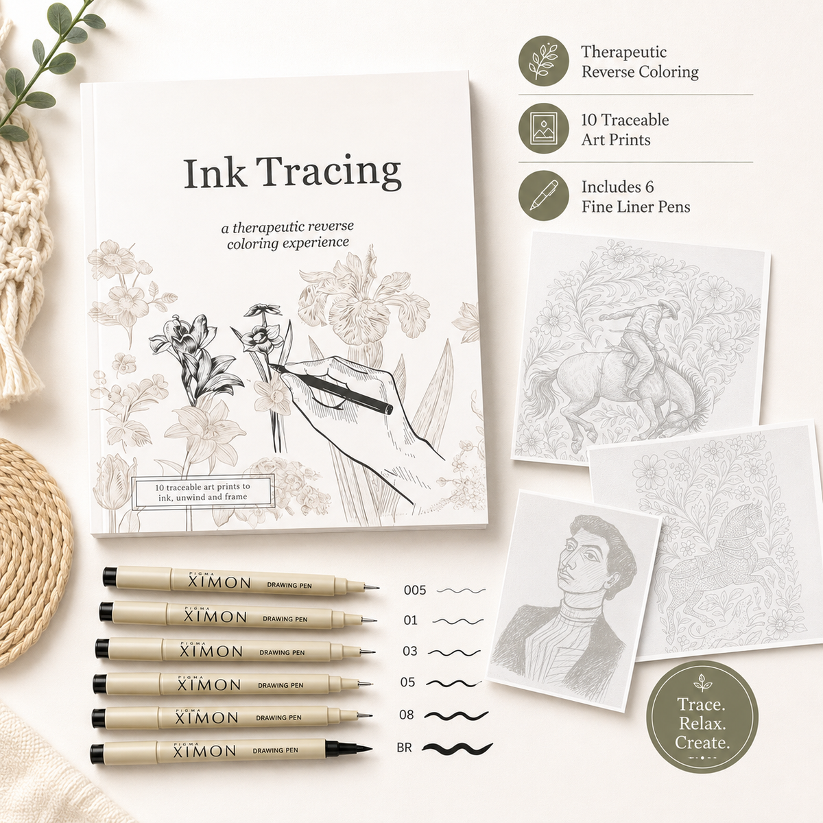 Ink Tracing Reverse Colouring Book