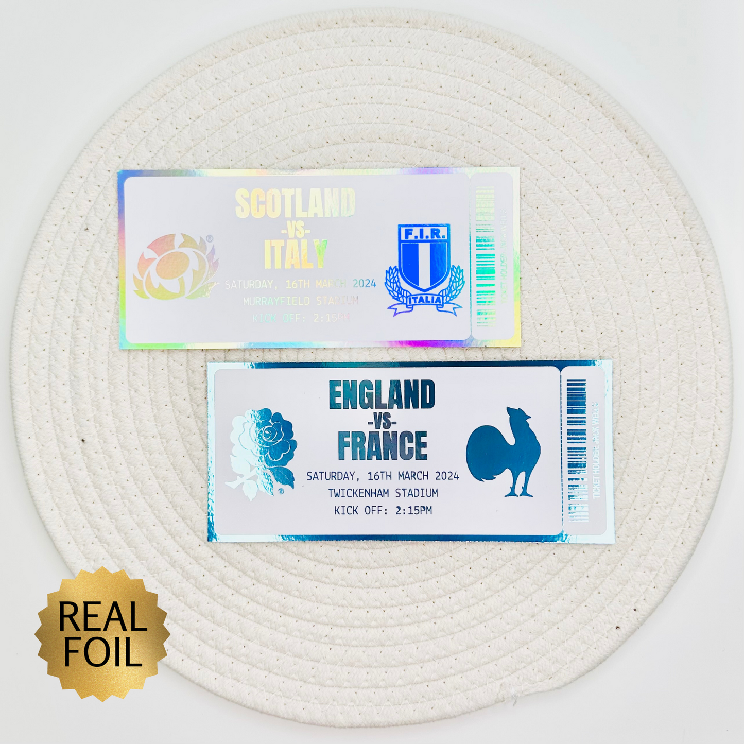 Rugby Gifting/Memento Foiled Ticket