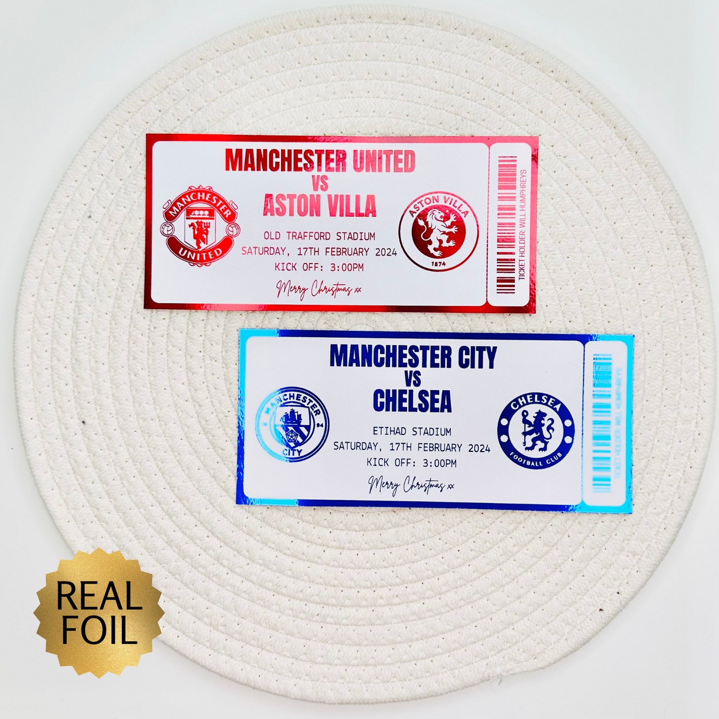 Football Gifting/Memento Foiled Ticket