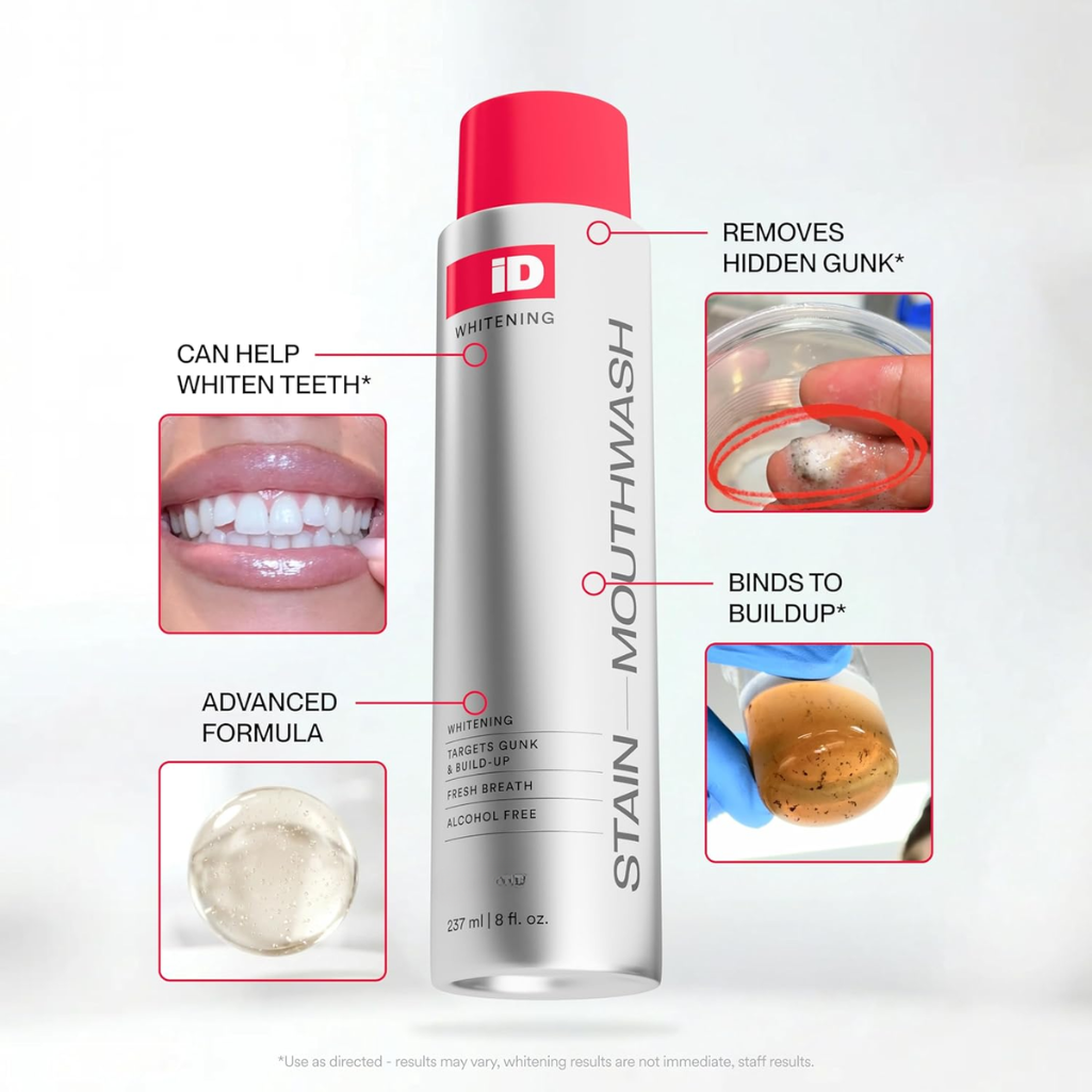Stain Whitening Mouthwash for Fresh Breath and Whiter Teeth