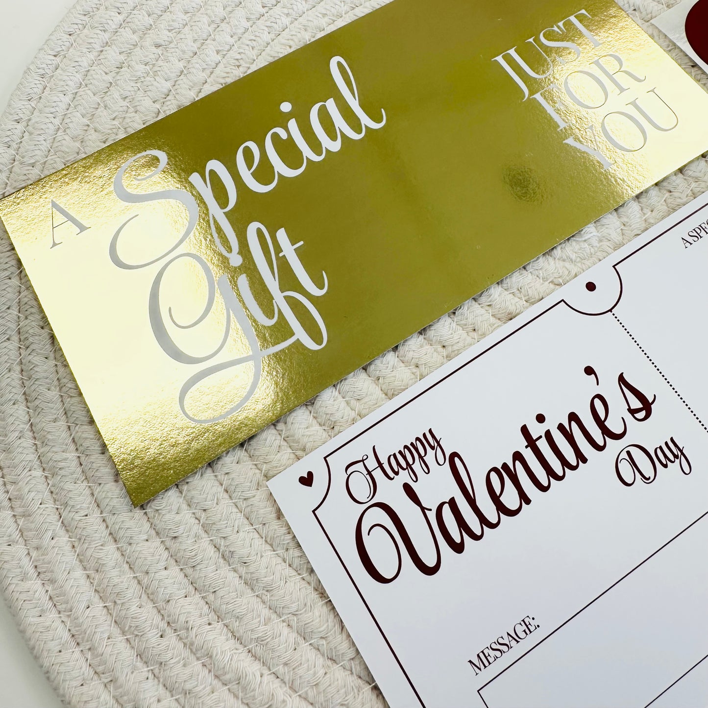 Valentine's Gold Foiled DIY Scratch Reveal Voucher