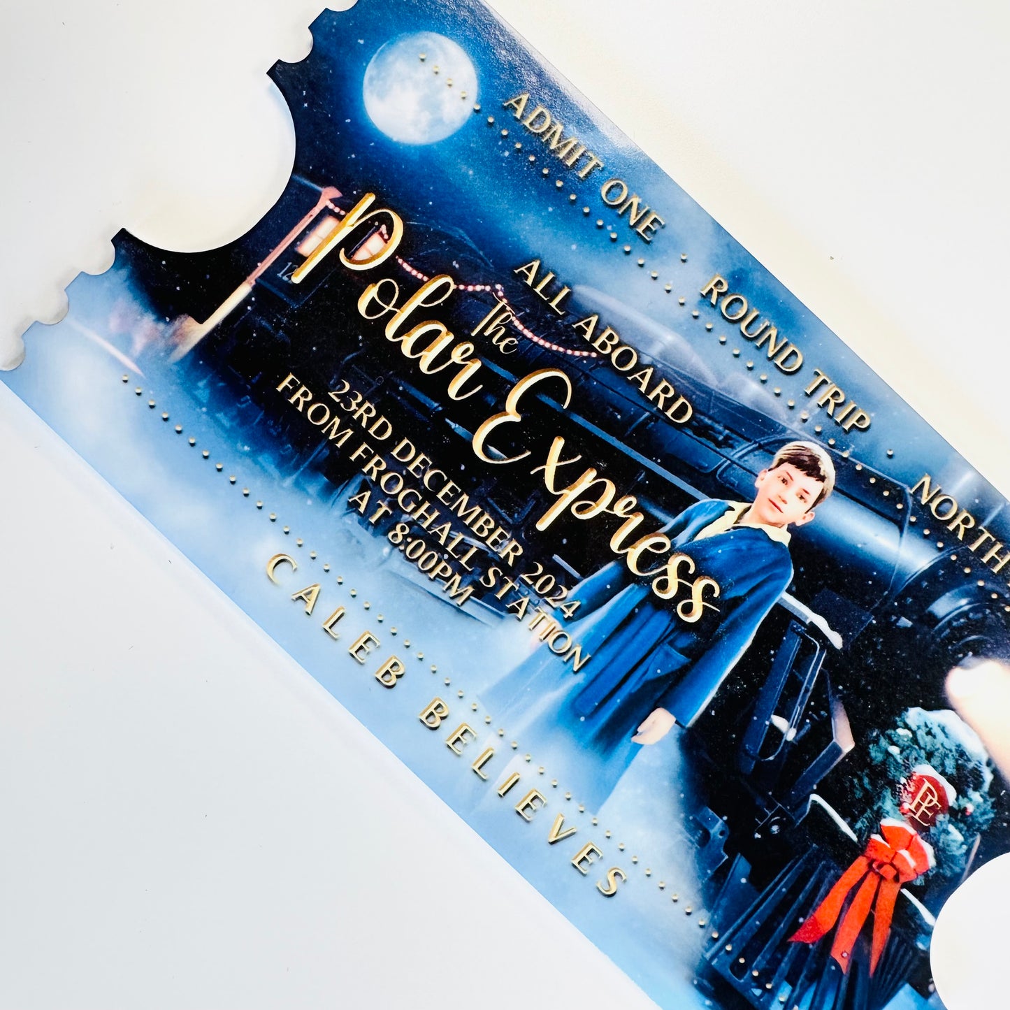 Polar Express Personalised Acrylic Ticket