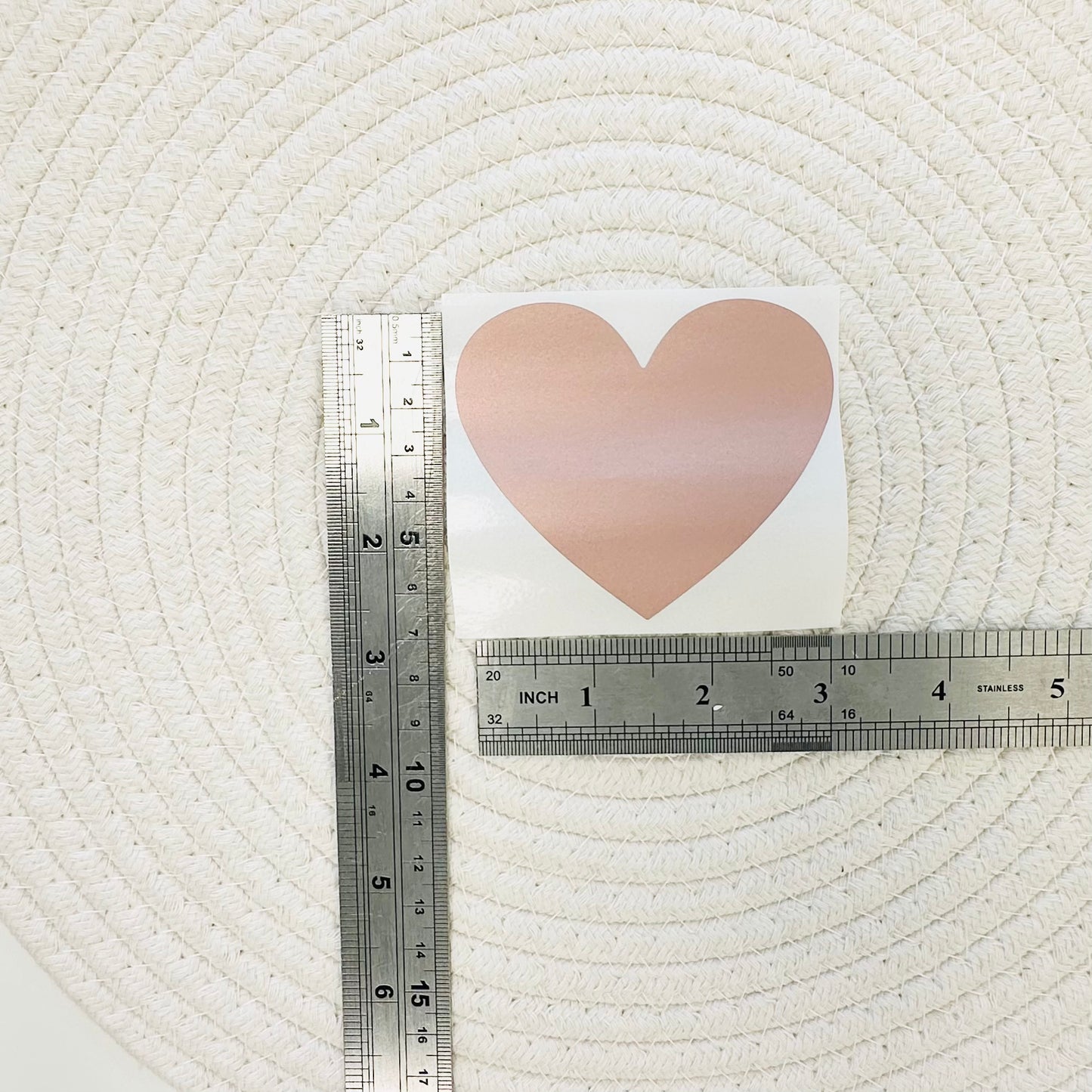 Heart 7x8cm Scratch-Off Sticker (Rose Gold) - Pack of 50