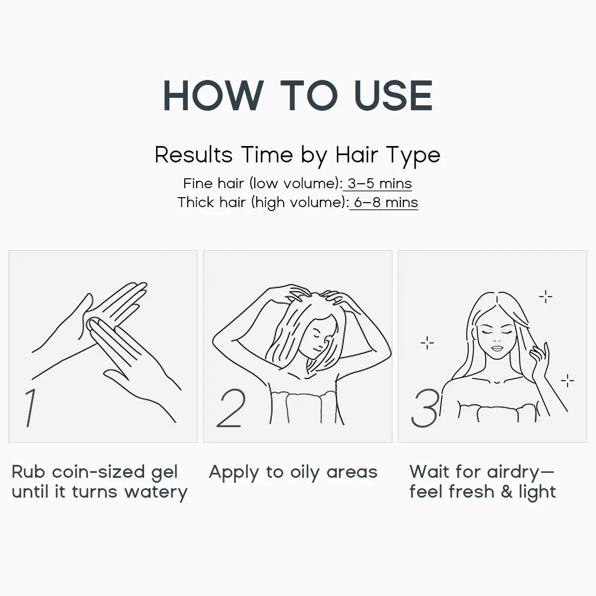 Leave-in Dry Shampoo Gel with Hyaluronic Acid for Oil Control