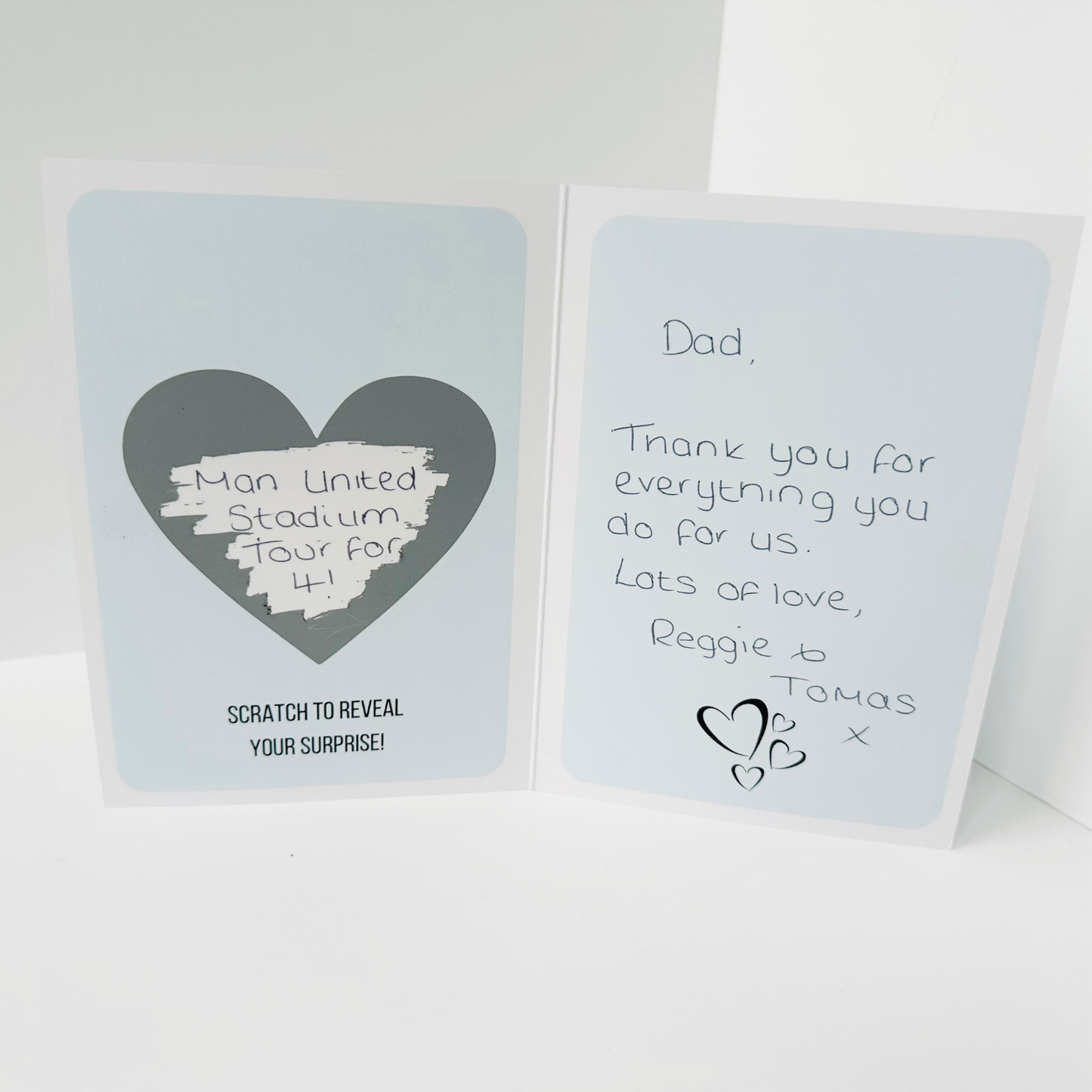 Father's Day Silver Foiled DIY Scratch Reveal Card - Silver Trophy