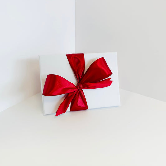 White Luxury Gift Box and Red Ribbon (A6)