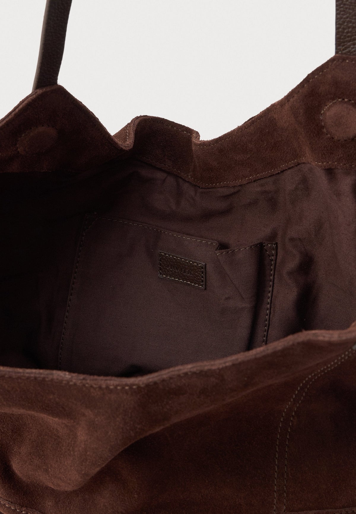 Chocolate Brown Suede & Leather Tote Bag