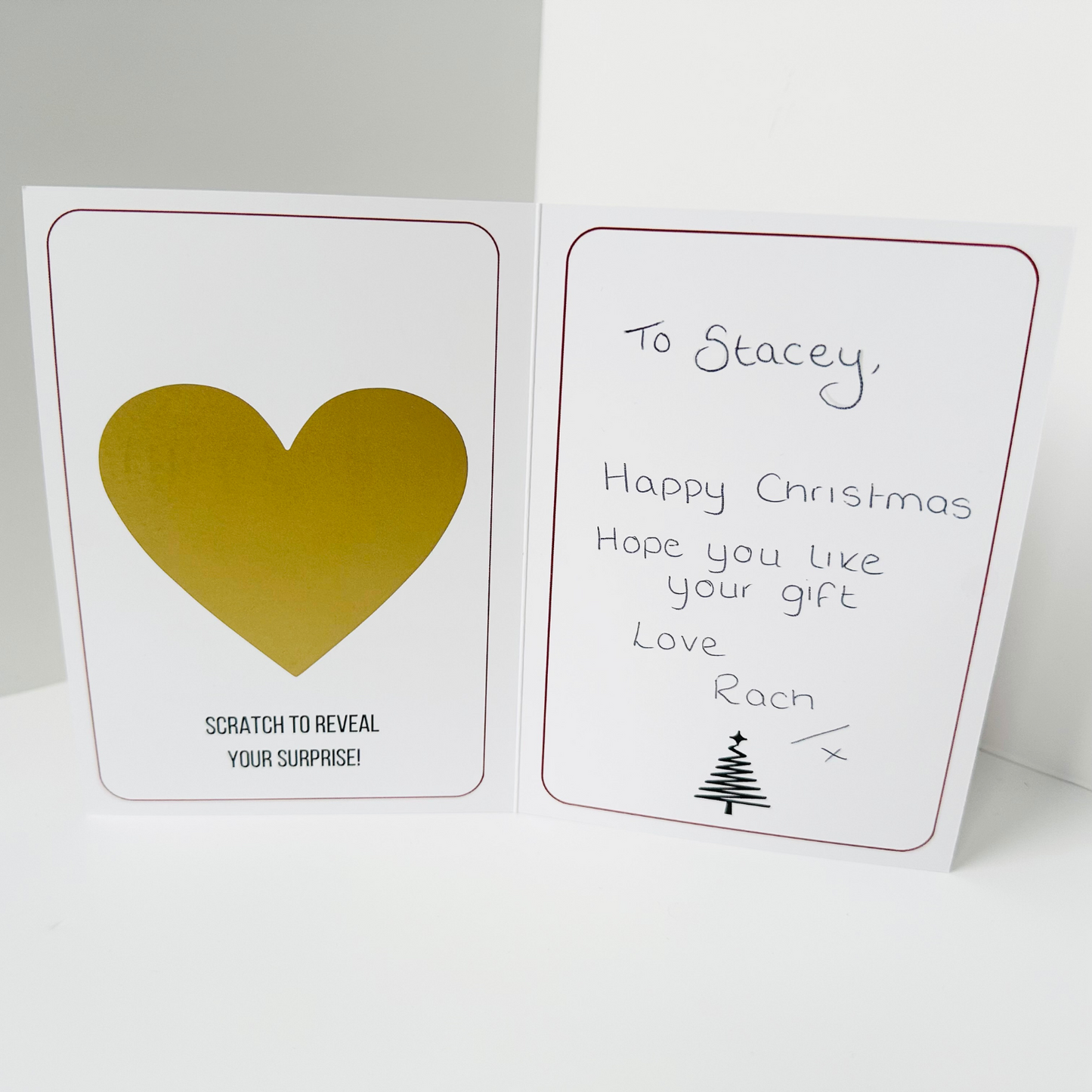 Christmas Gold Foiled DIY Scratch Reveal Card - Gold Tree