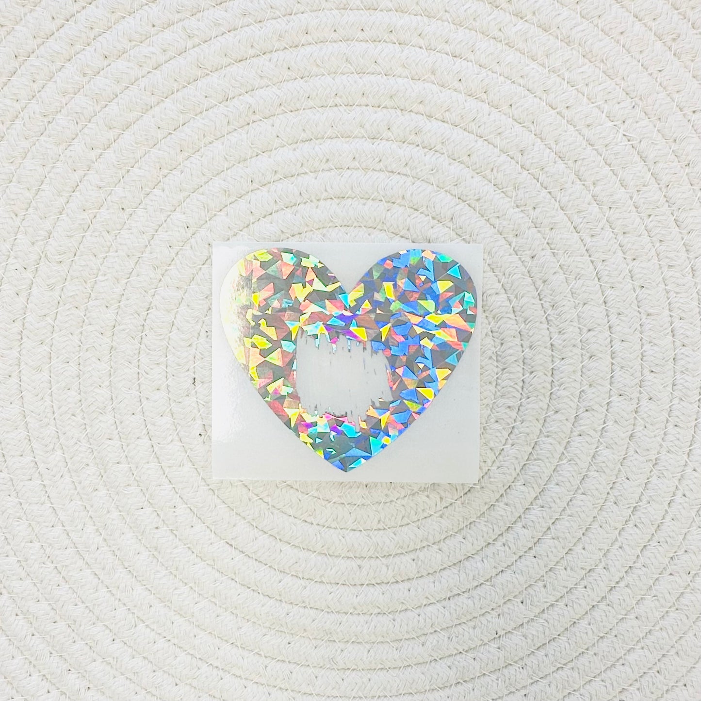 Heart 7x8cm Scratch-Off Sticker (Silver Glass) - Pack of 50