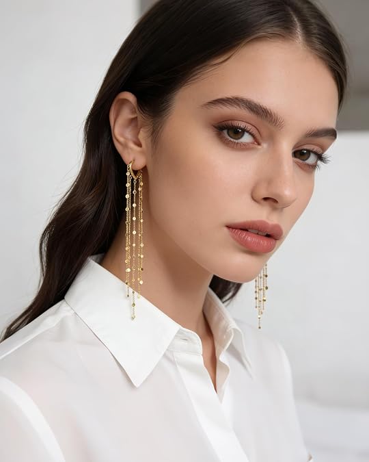 14K Gold-Plated Long Tassel Earrings