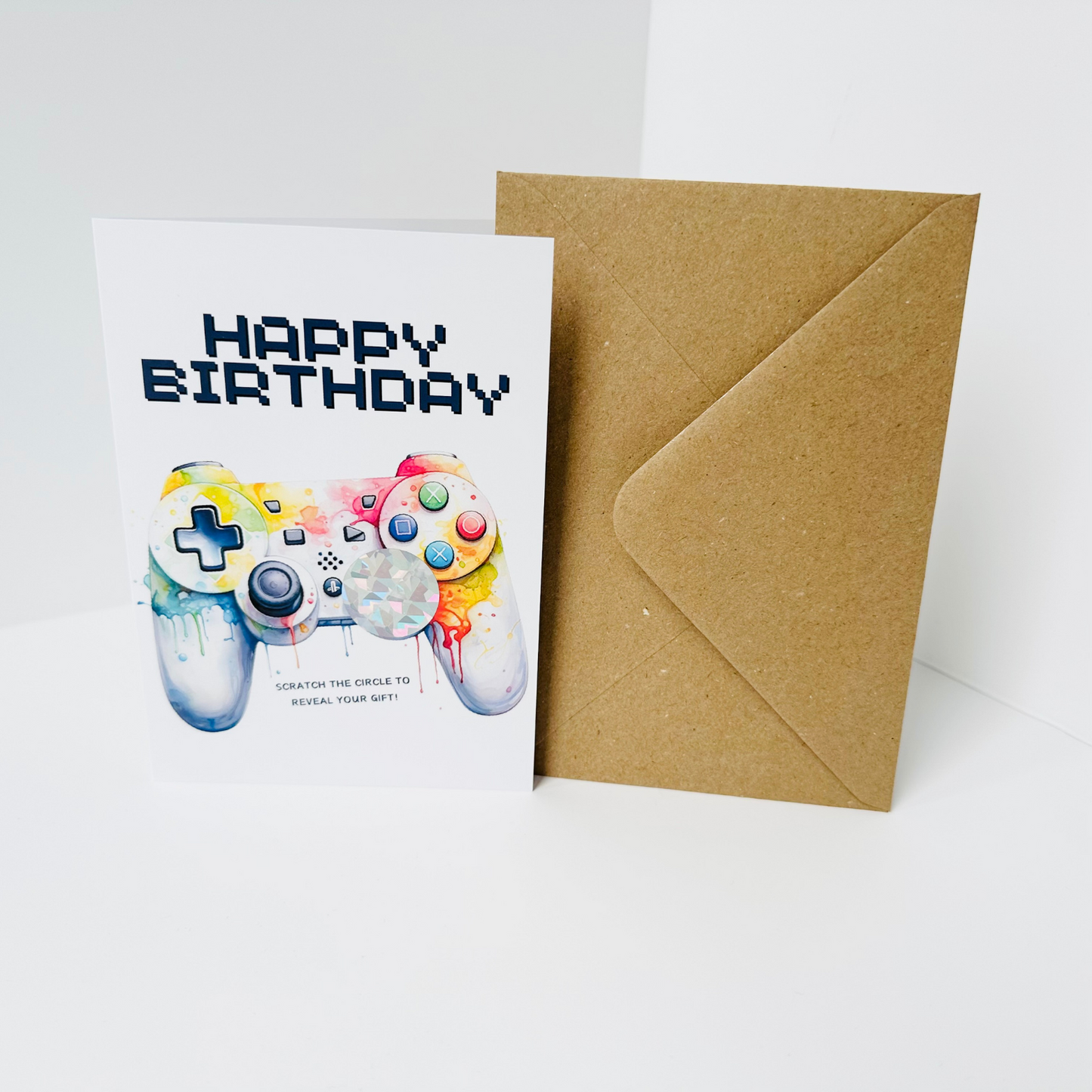 Birthday DIY Scratch Reveal Card - PS Gamer