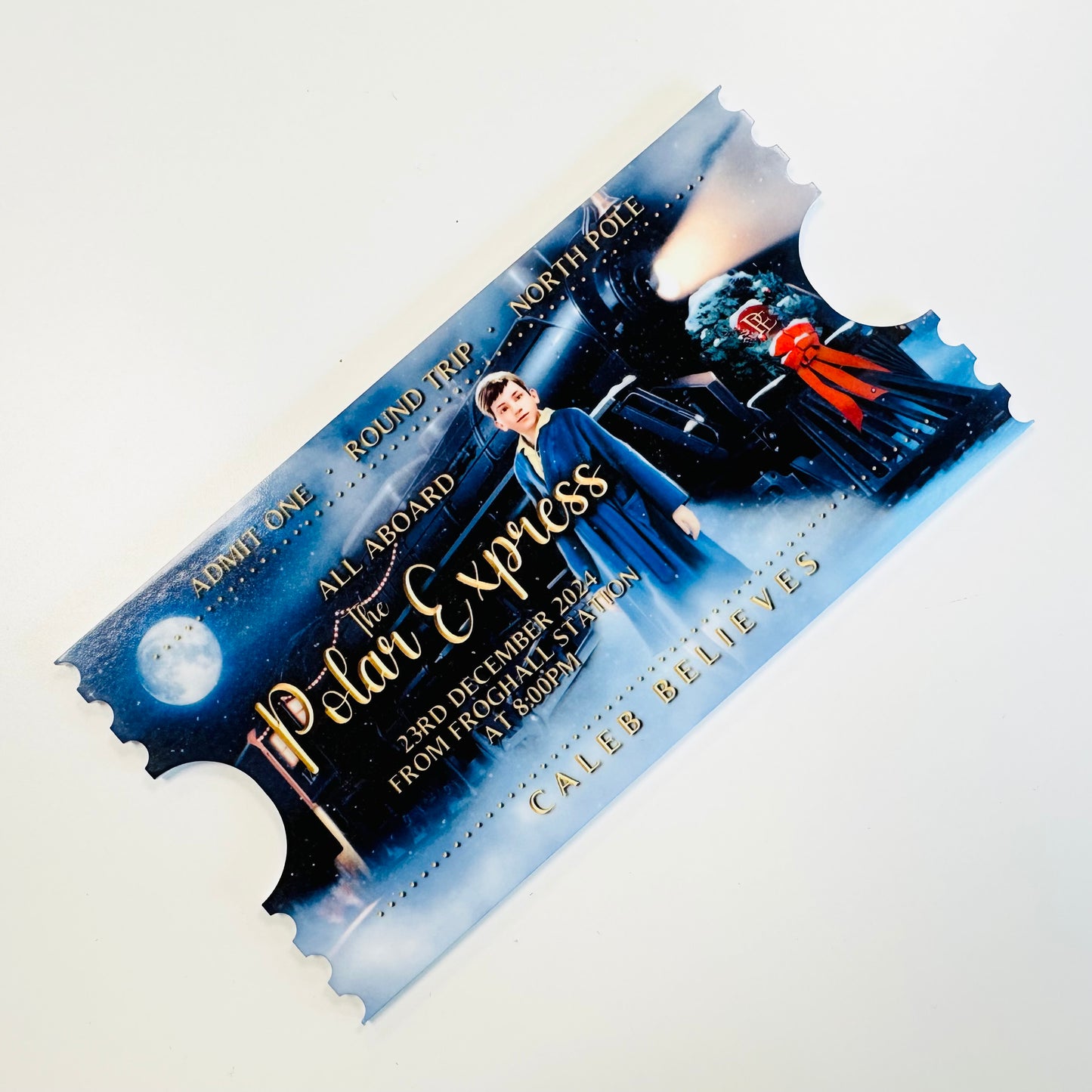 Polar Express Personalised Acrylic Ticket