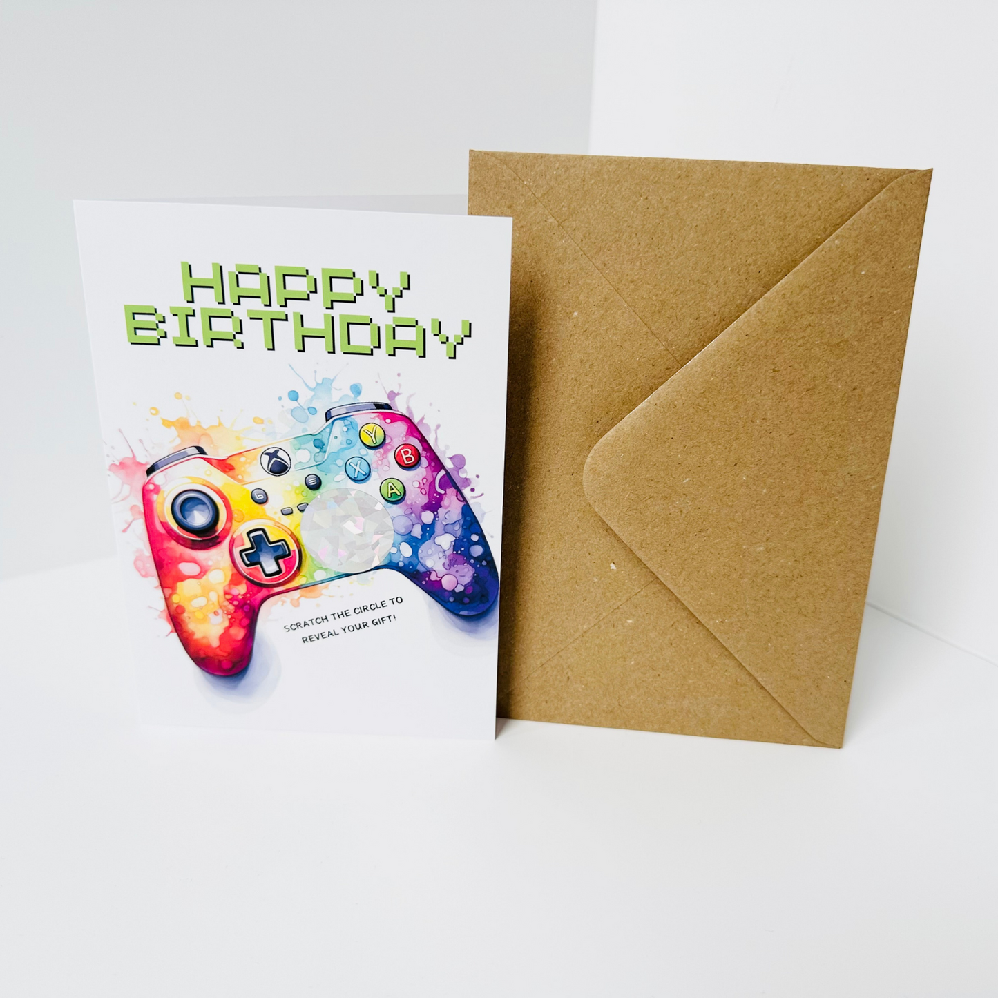 Birthday DIY Scratch Reveal Card - X Gamer