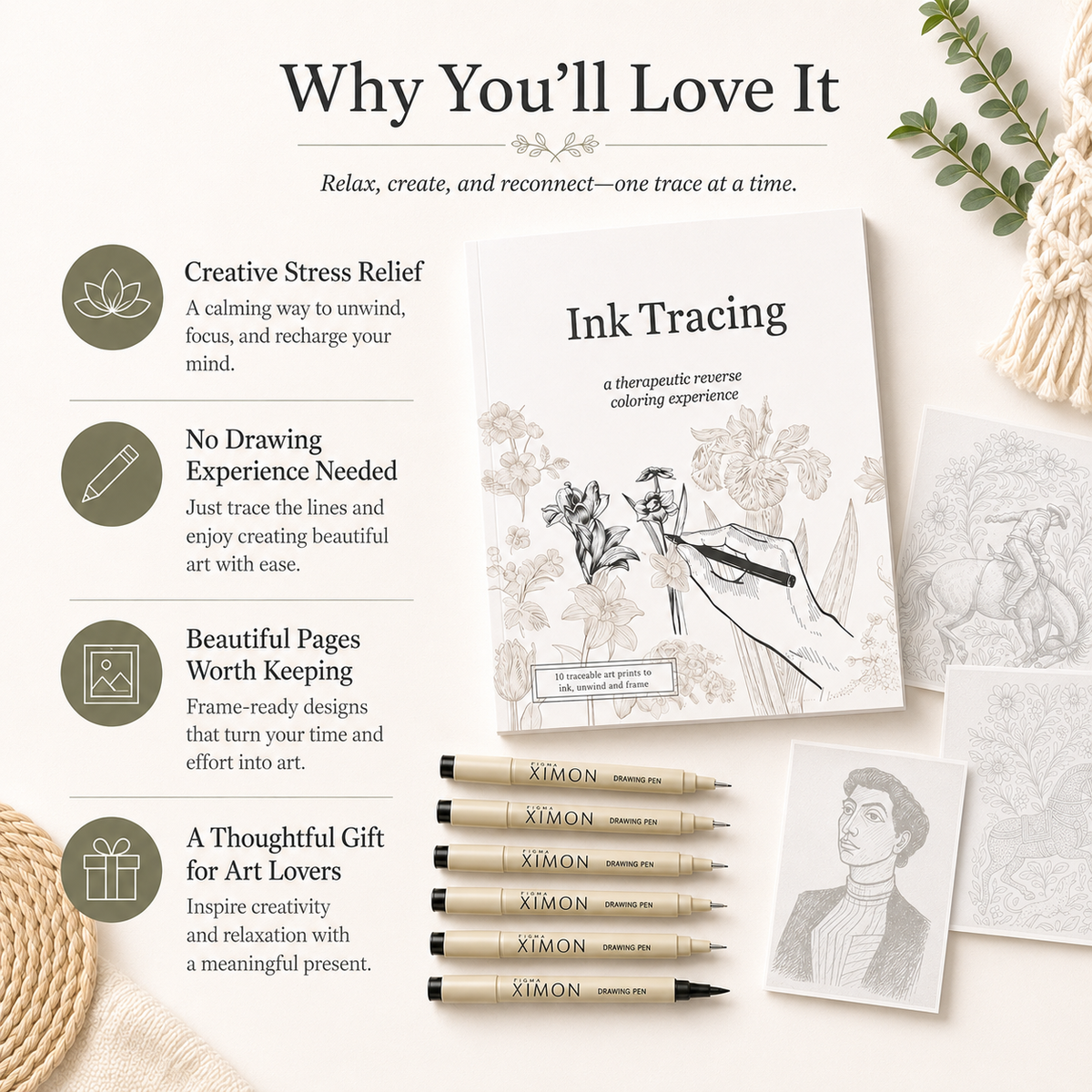 Ink Tracing Reverse Colouring Book