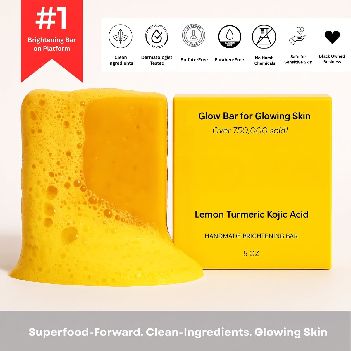 Turmeric & Kojic Acid Brightening Bar for Dark Spots and Glow
