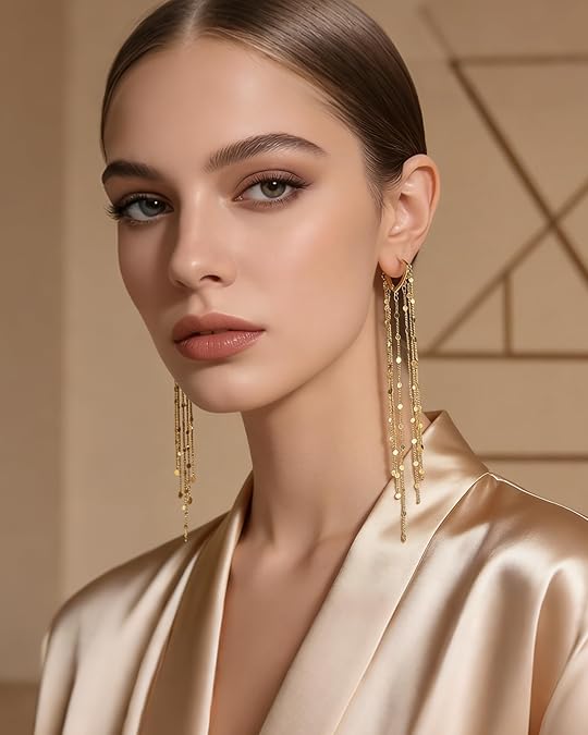 14K Gold-Plated Long Tassel Earrings
