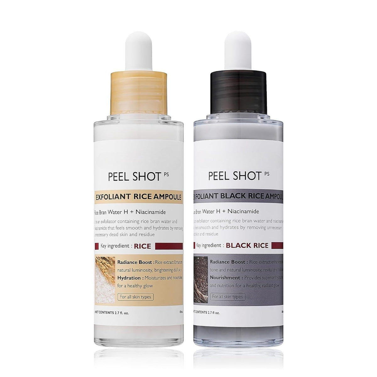 Peel Shot Glow Rice Ampoule Duo with Niacinamide for Pores and Glow