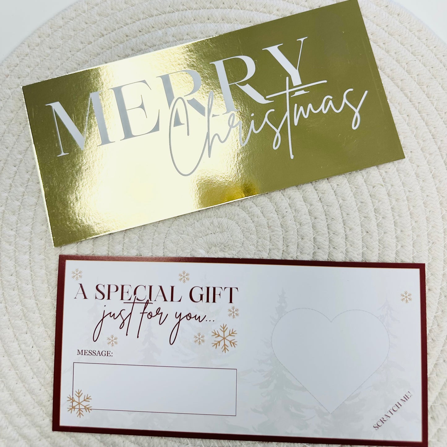 Christmas Gold Foiled DIY Scratch Reveal Voucher