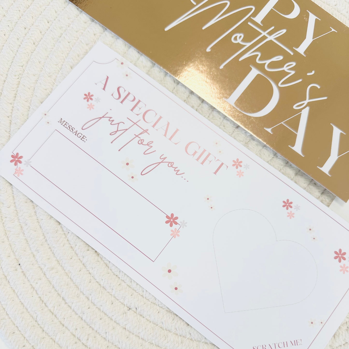 Mother's Day Rose Gold Foiled DIY Scratch Reveal Voucher