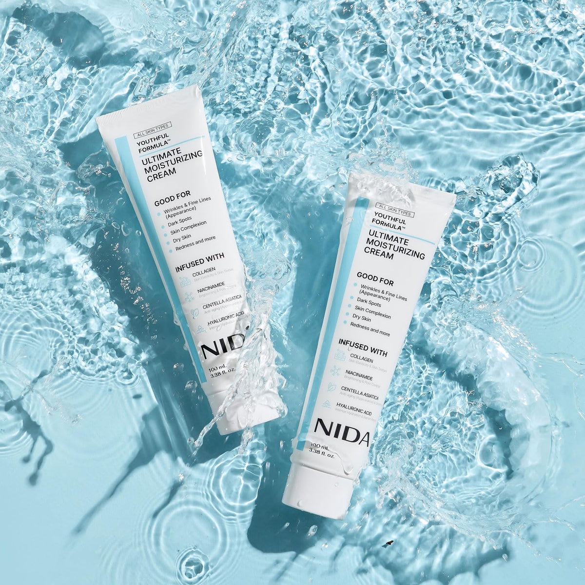 NIDA Youthful Formula Dry Skin Moisturizer with Hyaluronic Acid, Niacinamide & Collagen