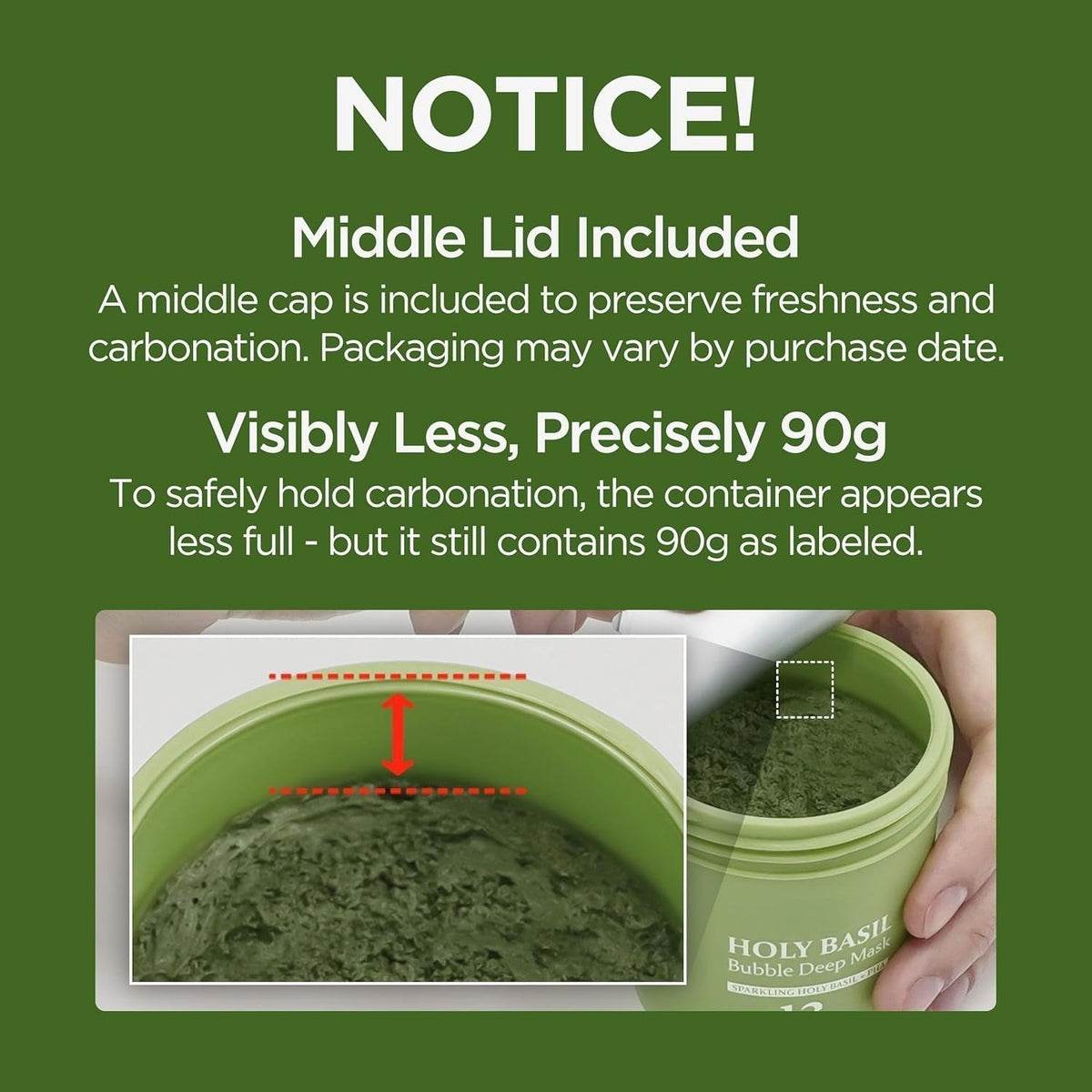 Holy Basil Bubble Deep Mask with Korean Clay & PHA for Pores, Blackheads & Blemishes