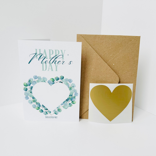Mother's Day DIY Scratch Reveal Card - Eucalyptus