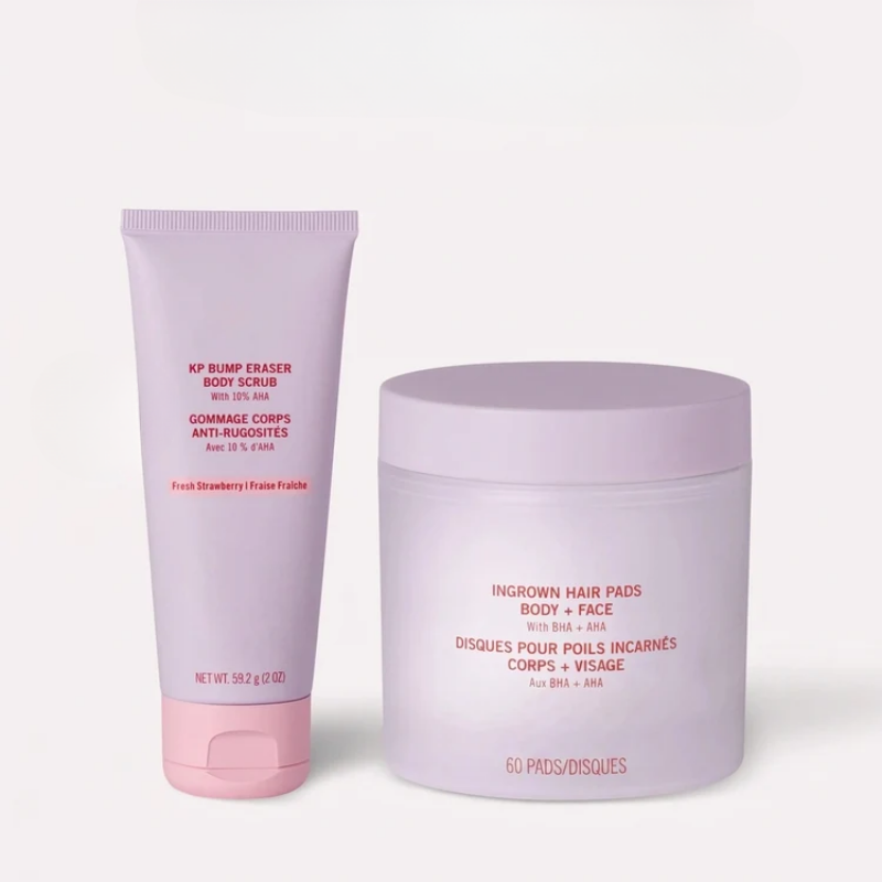 Bump-Smoothing Duo Ingrown Hair Pads & KP Scrub with Glycolic Acid