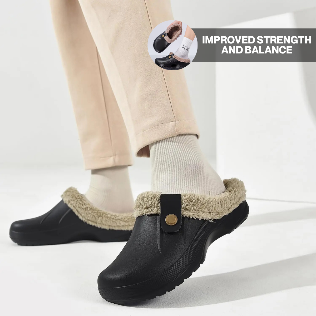 Arlo Fuzzy Comfort Clog Mules – Warm Non-Slip Slip-On