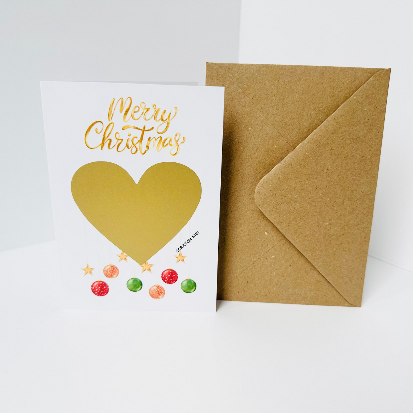 Christmas DIY Scratch Reveal Card - Baubles