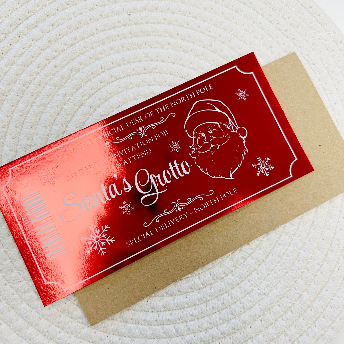 Santa's Grotto Red Foiled Ticket