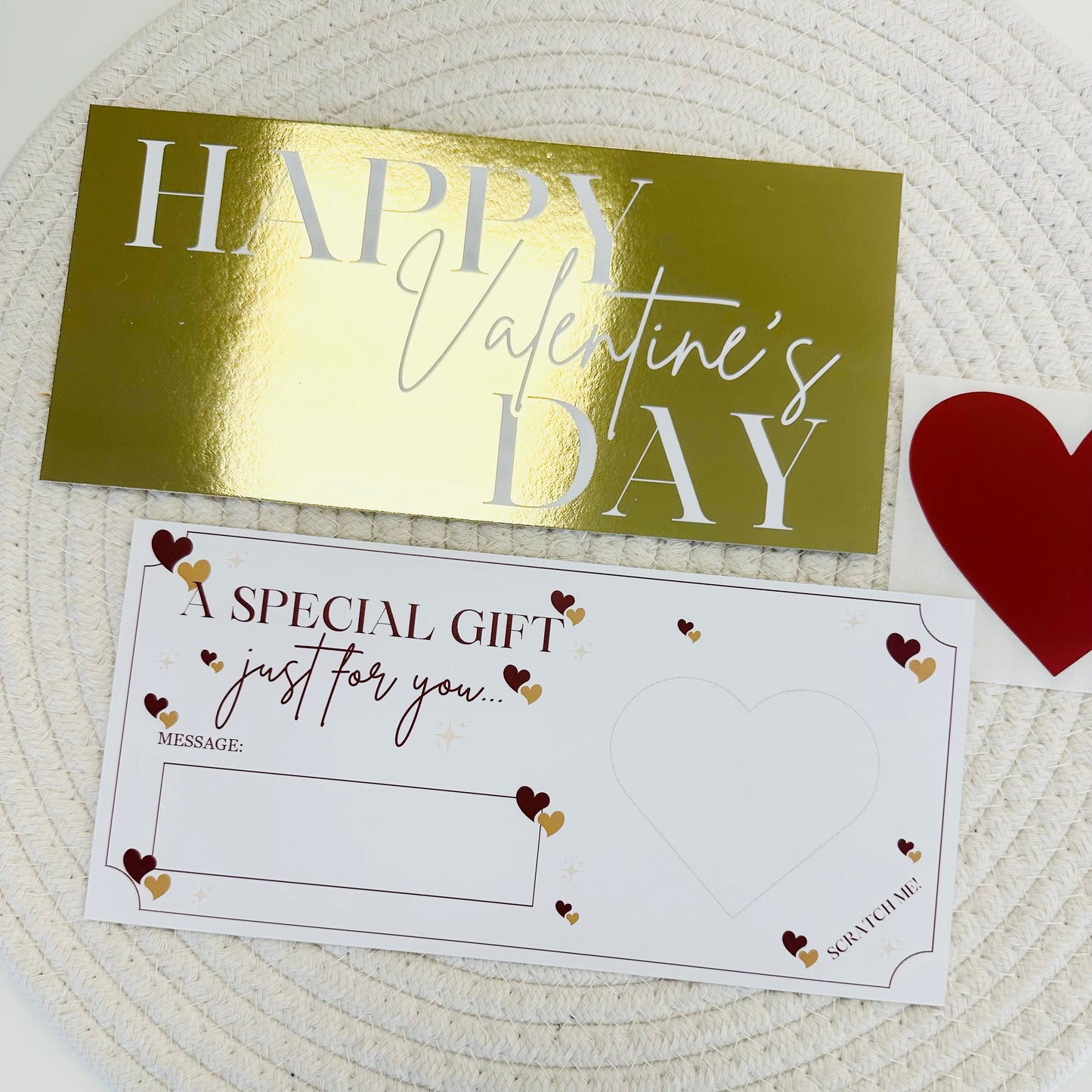 Valentine's Gold Foiled DIY Scratch Reveal Voucher