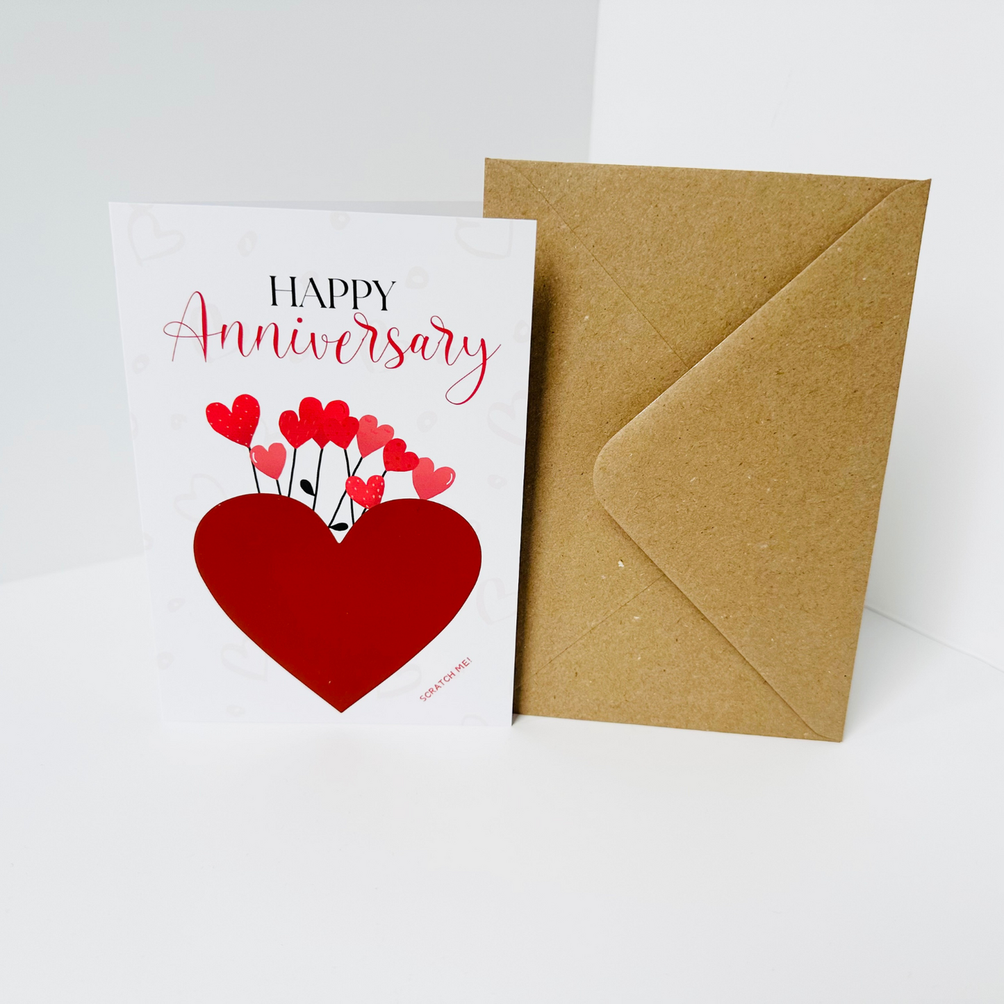Anniversary DIY Scratch Reveal Card - Heart Flowers