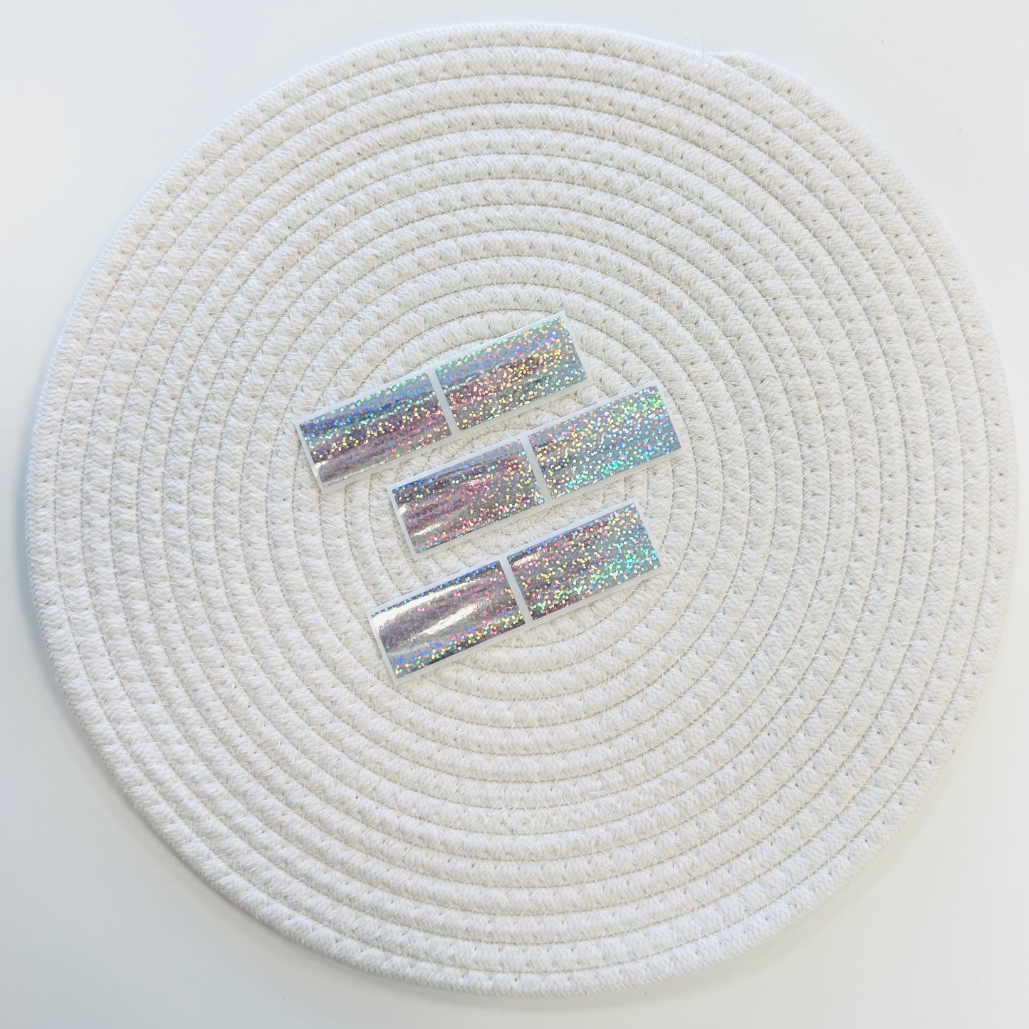 Rectangle 2.5x5cm Scratch-Off Sticker (Silver Glitter) - Pack of 50
