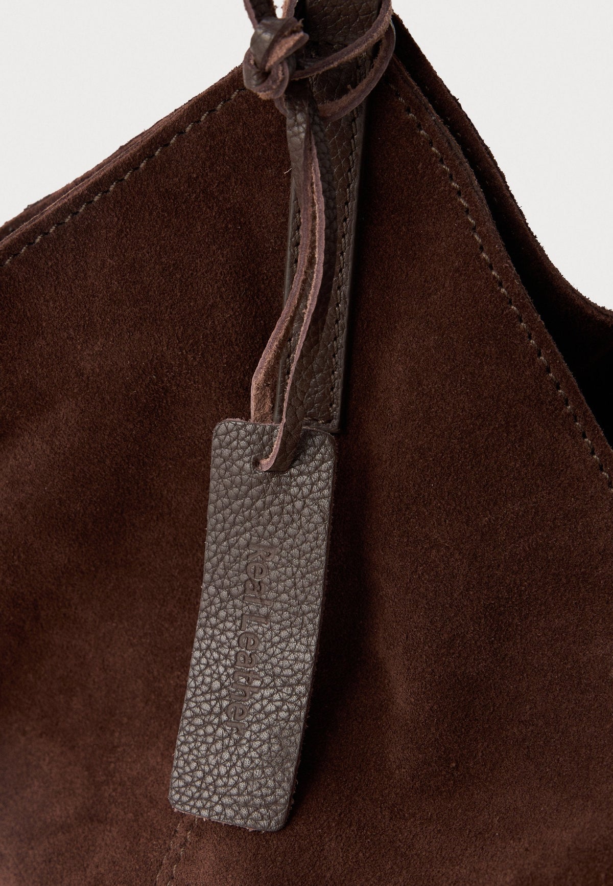 Chocolate Brown Suede & Leather Tote Bag