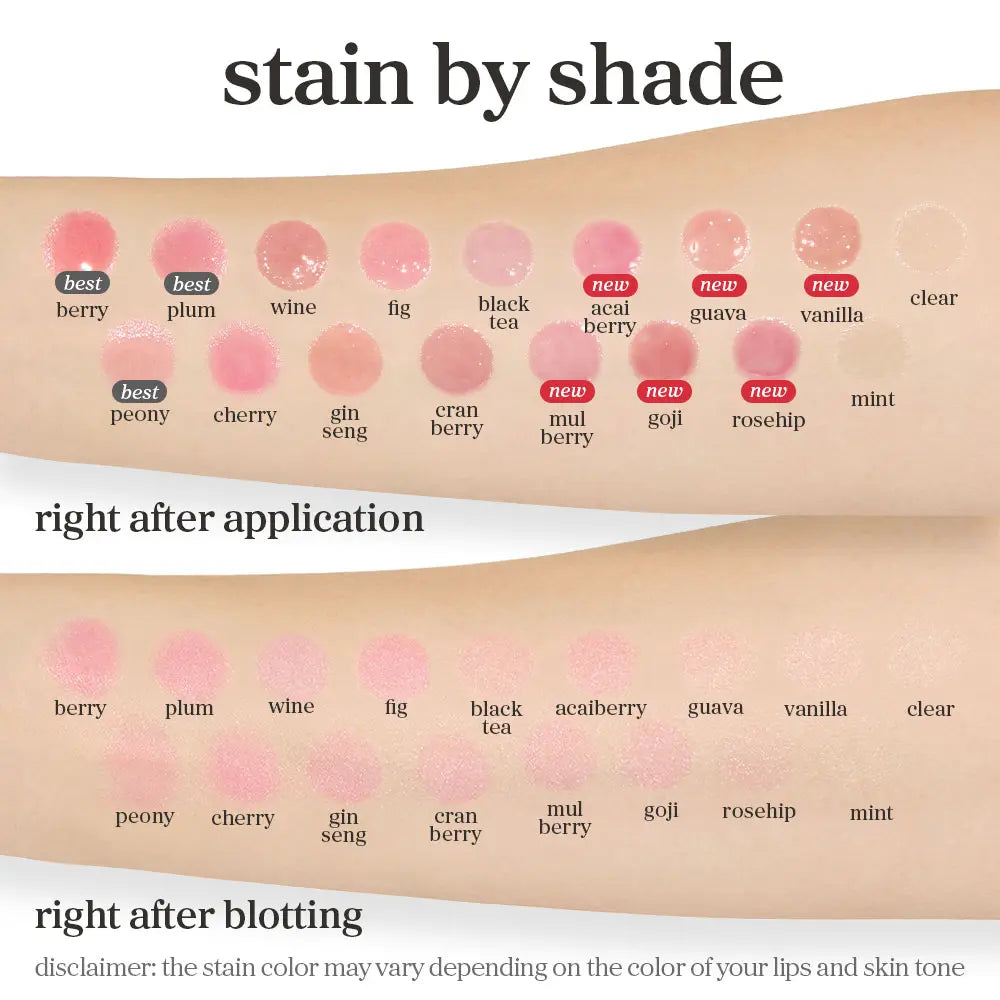 Korean Apple Lip Oil and Lip Stain, Glossy, Tinting, Long-Lasting