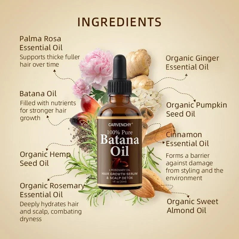 CARVENCHY Batana Oil with Rosemary Oil for Stronger, Healthier Hair