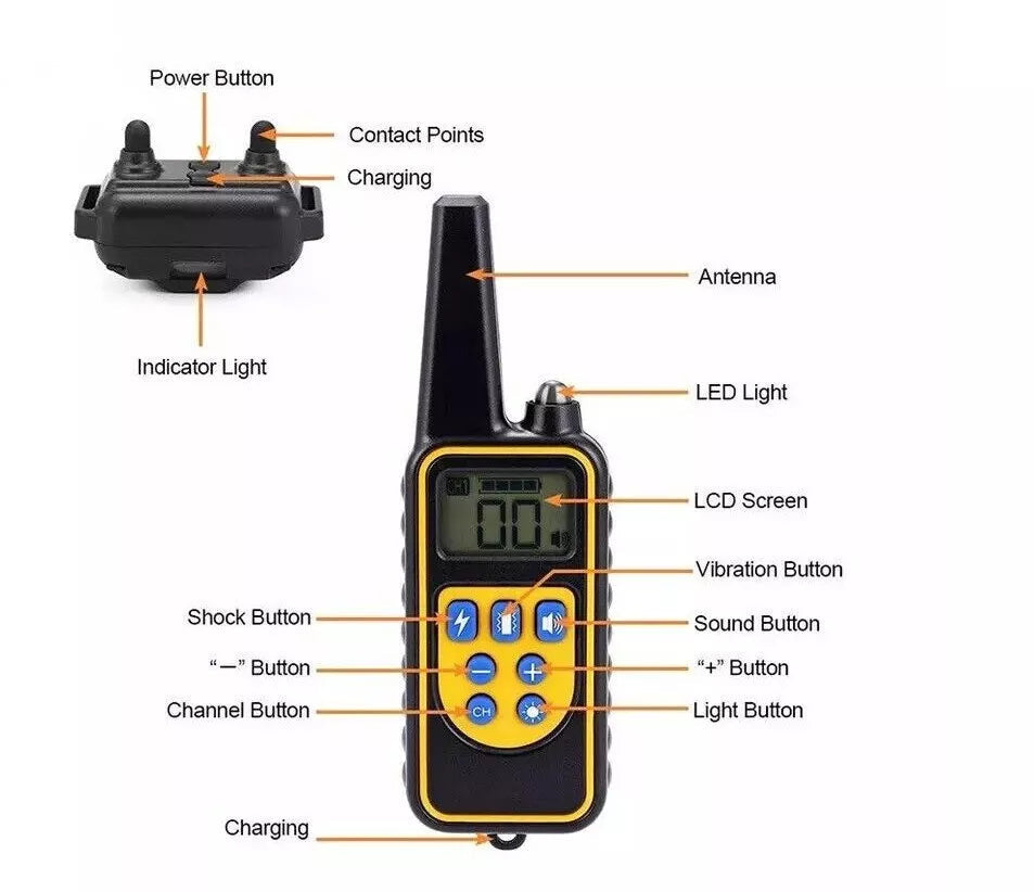 2600ft Electronic Dog Training Collar Waterproof Pet Remote Control
